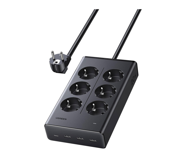 UGREEN Listwa zasilająca S622 6xAC + 3xUSB + USB-C GaN 1.5m czarna - 1501493 - zdjęcie 2